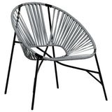 Garden Egg Chair Black and Light Grey Poly Rattan