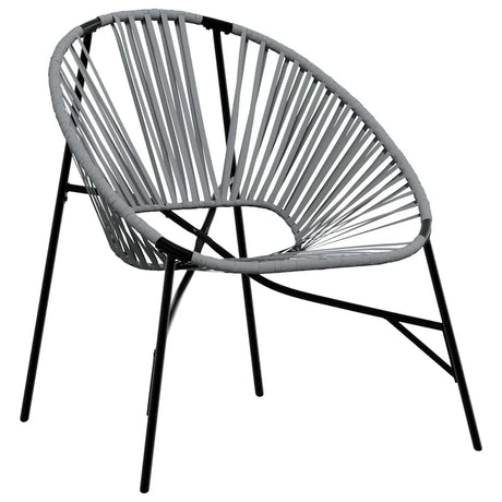 Garden Egg Chair Black and Light Grey Poly Rattan