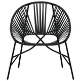Garden Chair Set 3 pcs Black Poly Rattan