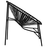 Garden Chair Set 3 pcs Black Poly Rattan