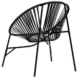 Garden Chair Set 3 pcs Black Poly Rattan