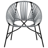 Garden Chair Set 3 pcs Black and Light Grey Poly Rattan