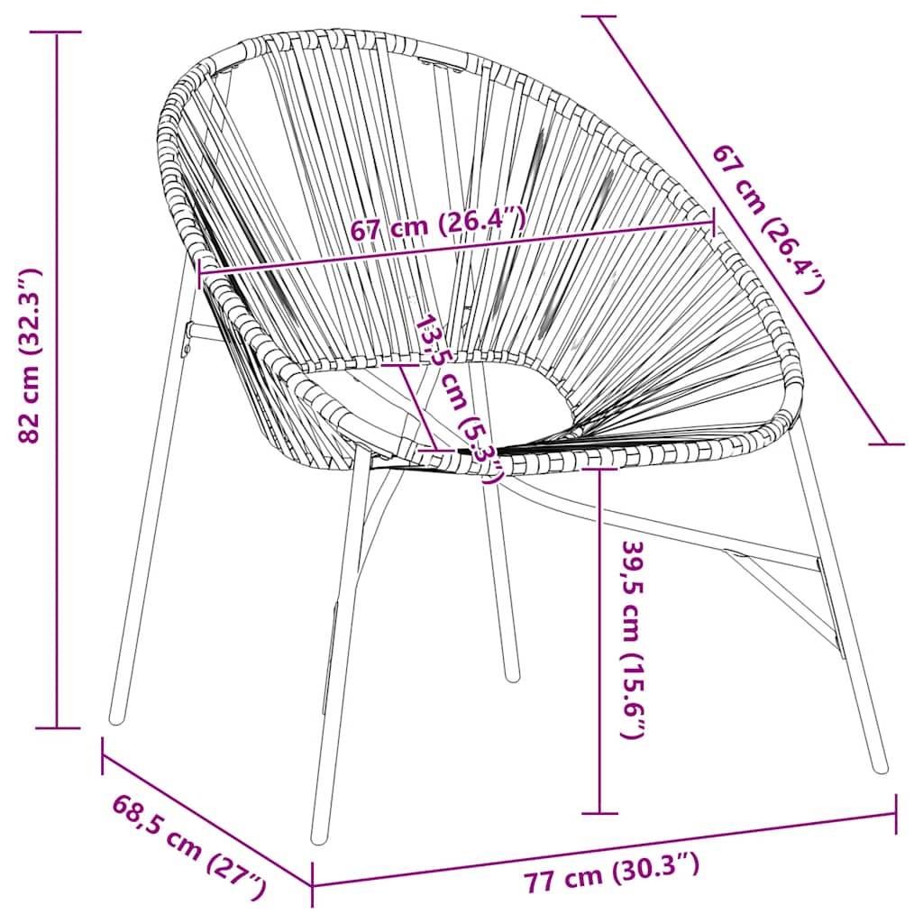 Garden Chair Set 3 pcs Black and Light Grey Poly Rattan