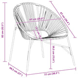 Garden Chair Set 3 pcs Black and Light Grey Poly Rattan