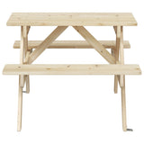 Picnic Table for 4 Kids with Umbrella Hole Solid Wood Fir