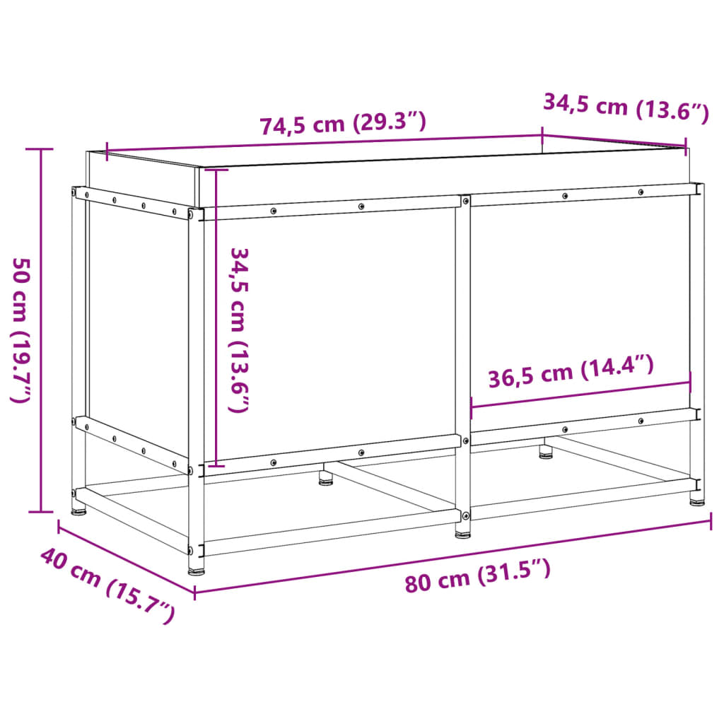 Garden Planter 80x40x50 cm Solid Wood Pine