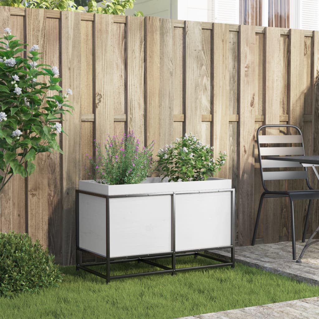 Garden Planter White 80x40x50 cm Solid Wood Pine