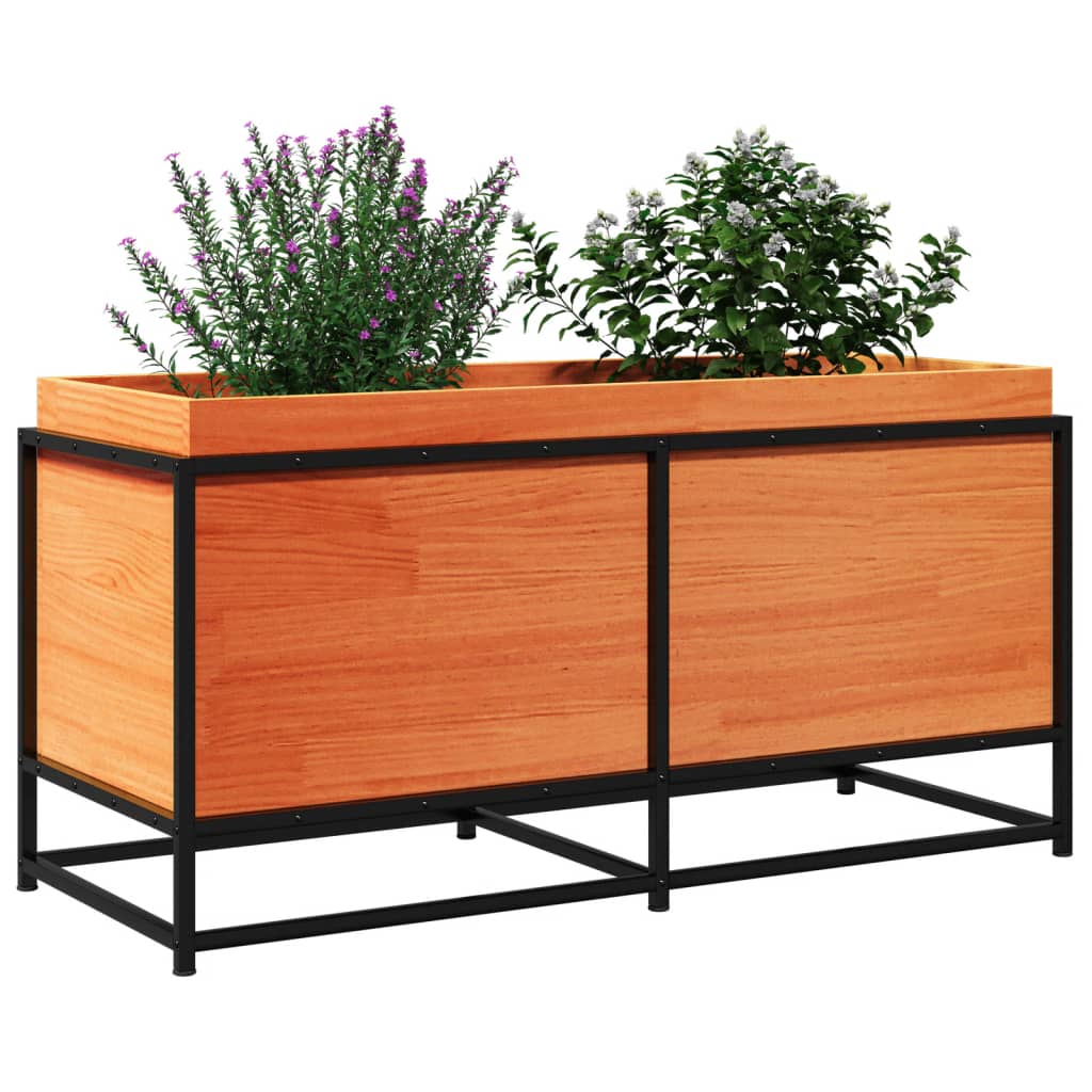 Garden Planter Wax Brown 100x40x50 cm Solid Wood Pine