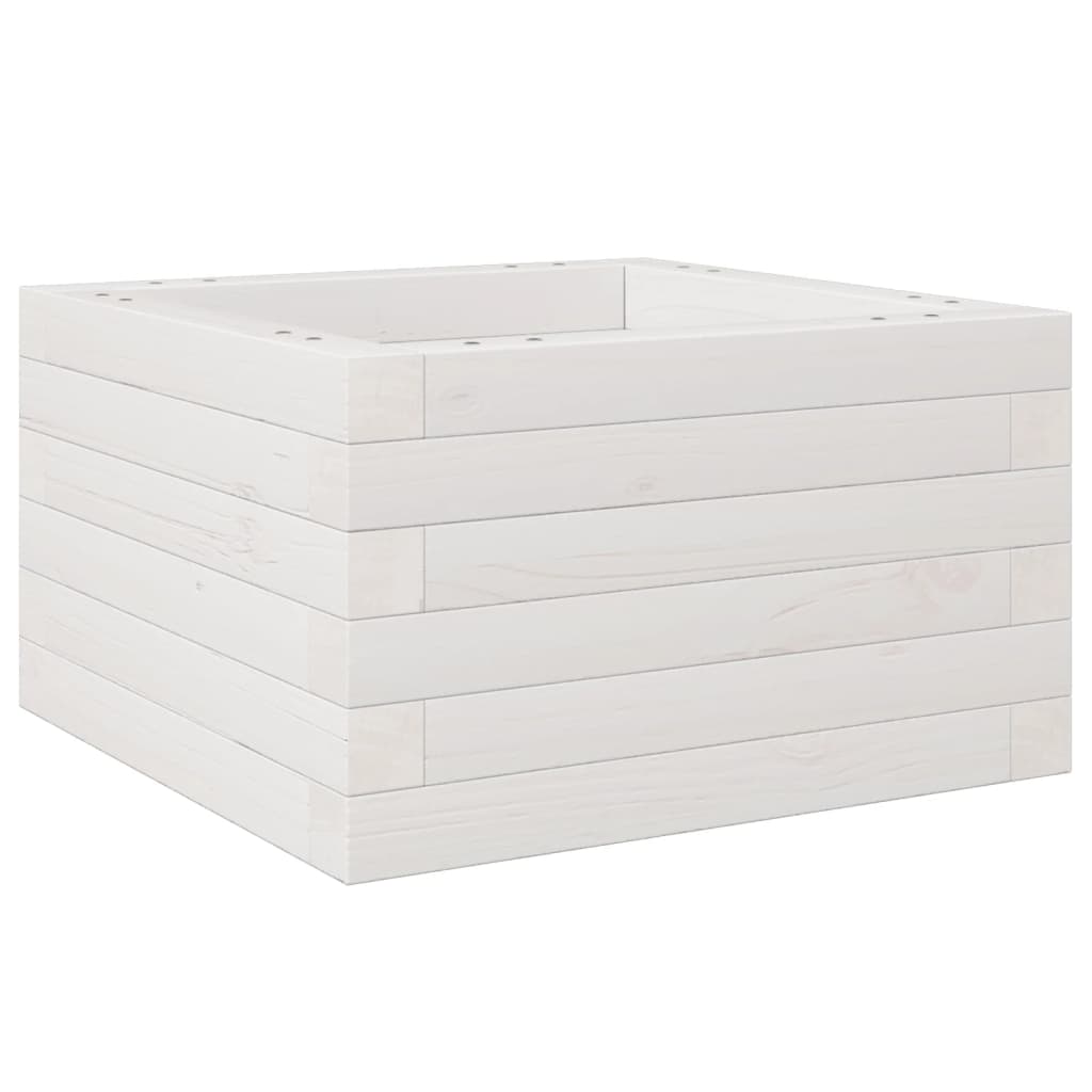 Garden Planter White 40x40x23 cm Solid Wood Pine