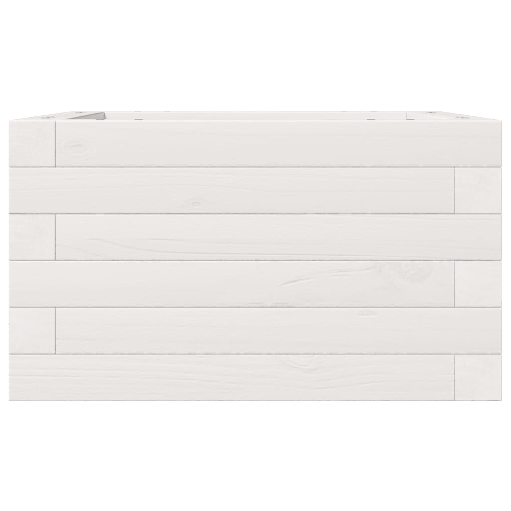 Garden Planter White 40x40x23 cm Solid Wood Pine