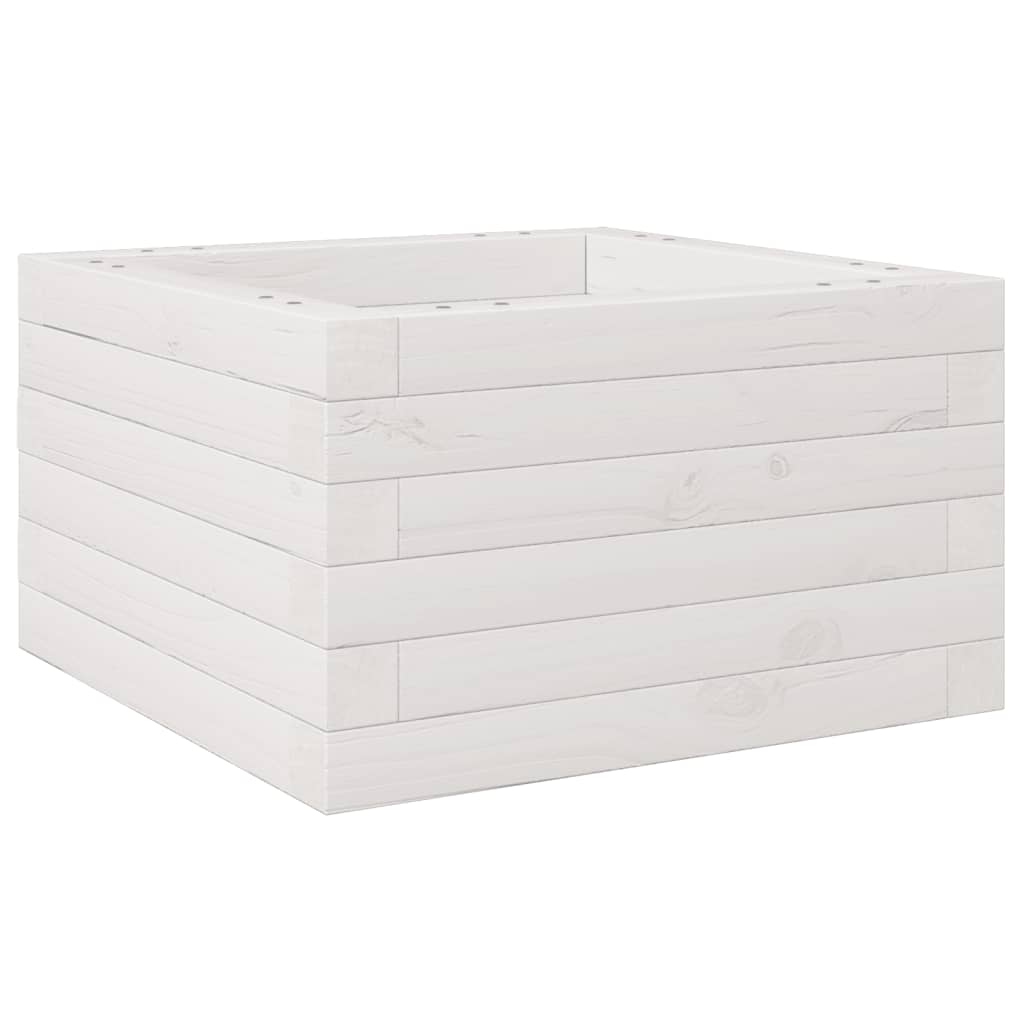 Garden Planter White 40x40x23 cm Solid Wood Pine