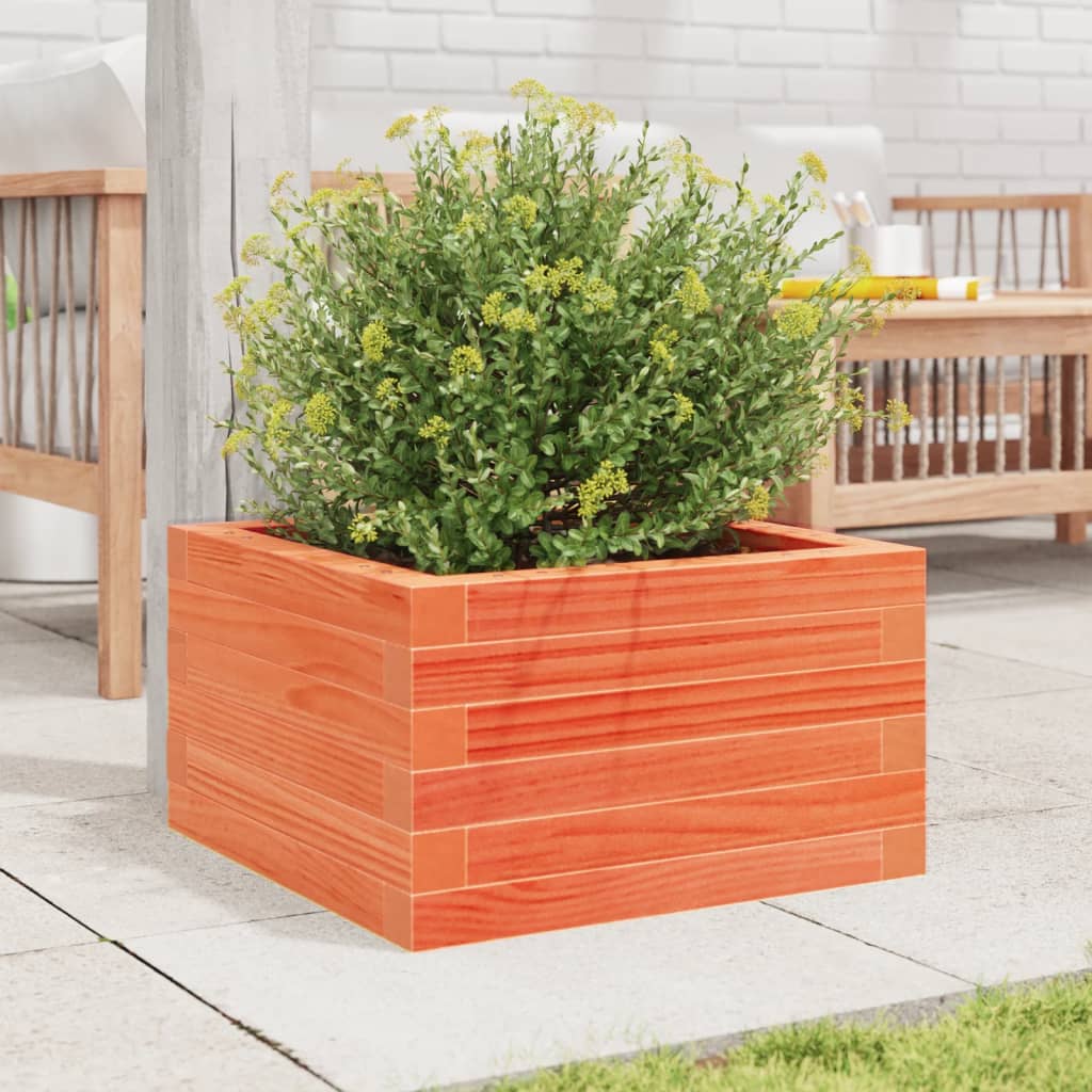 Garden Planter Wax Brown 40x40x23 cm Solid Wood Pine