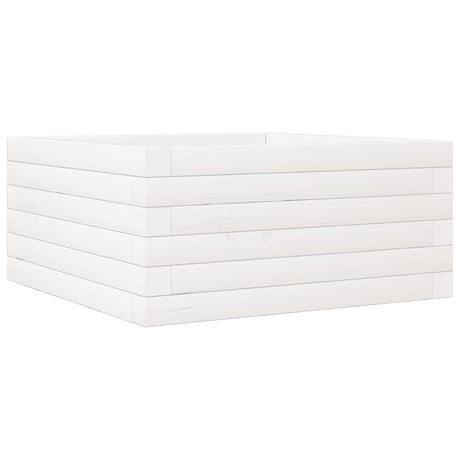Garden Planter White 50x50x23 cm Solid Wood Pine