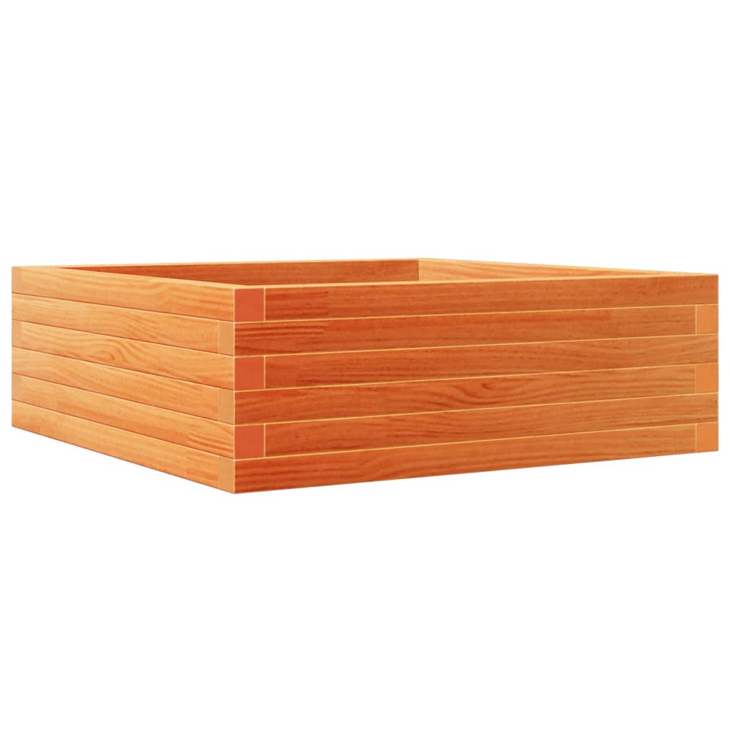 Garden Planter Wax Brown 70x70x23 cm Solid Wood Pine