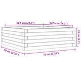 Garden Planter Wax Brown 70x70x23 cm Solid Wood Pine