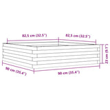 Garden Planter White 90x90x23 cm Solid Wood Pine