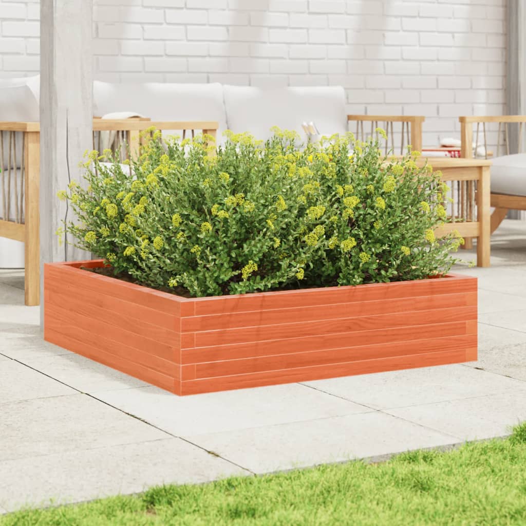 Garden Planter Wax Brown 90x90x23 cm Solid Wood Pine