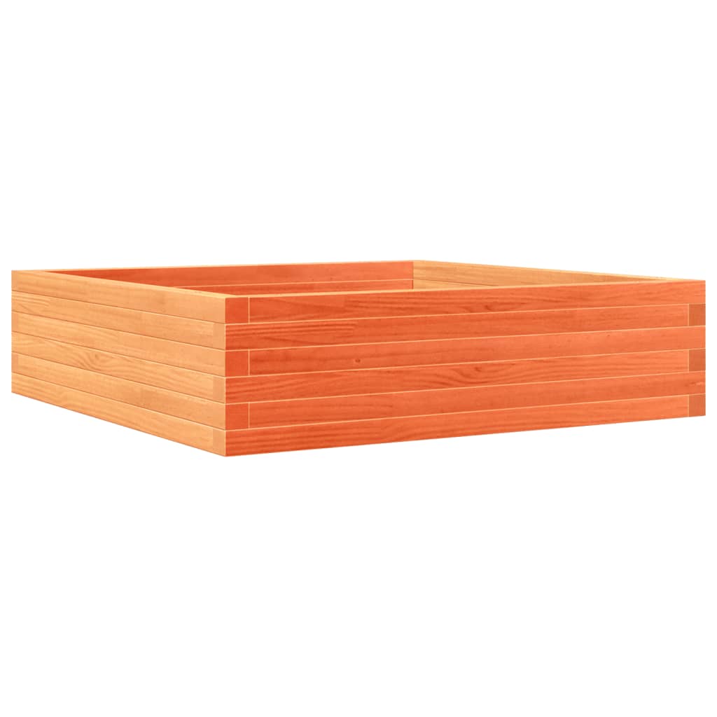 Garden Planter Wax Brown 90x90x23 cm Solid Wood Pine