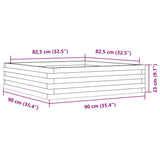 Garden Planter Wax Brown 90x90x23 cm Solid Wood Pine