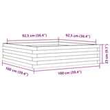 Garden Planter White 100x100x23 cm Solid Wood Pine