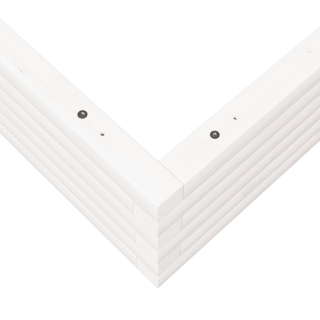 Garden Planter White 110x110x23 cm Solid Wood Pine