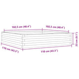 Garden Planter White 110x110x23 cm Solid Wood Pine