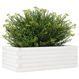 Garden Planter White 70x40x23 cm Solid Wood Pine