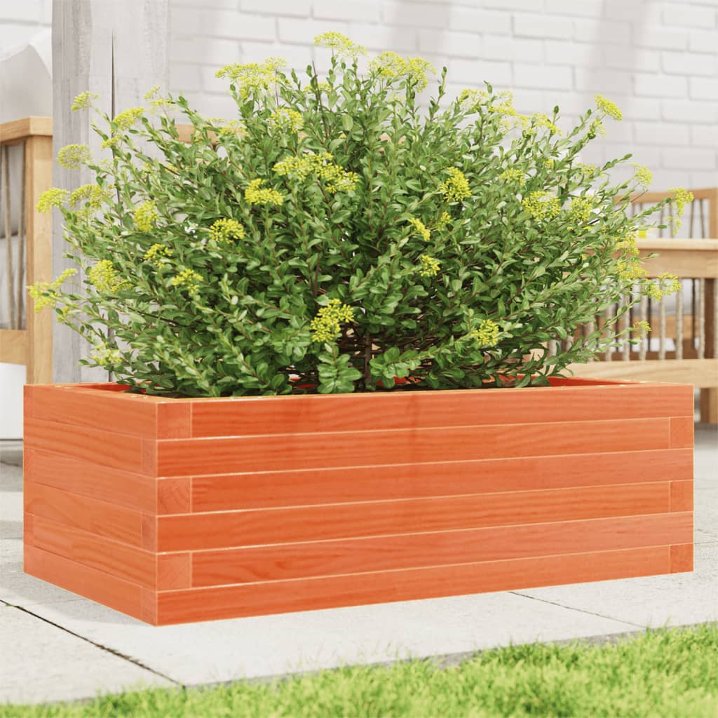 Garden Planter Wax Brown 70x40x23 cm Solid Wood Pine