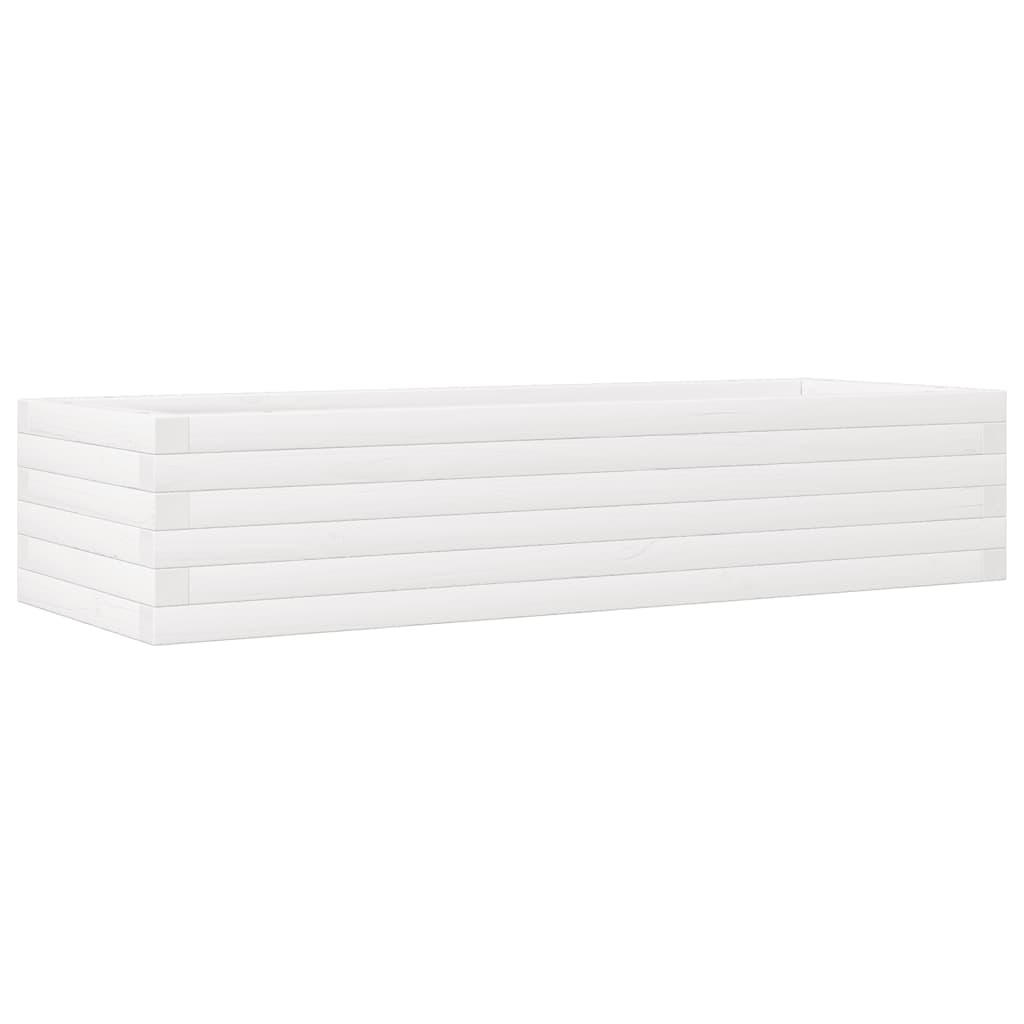 Garden Planter White 110x40x23 cm Solid Wood Pine