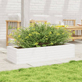 Garden Planter White 110x40x23 cm Solid Wood Pine