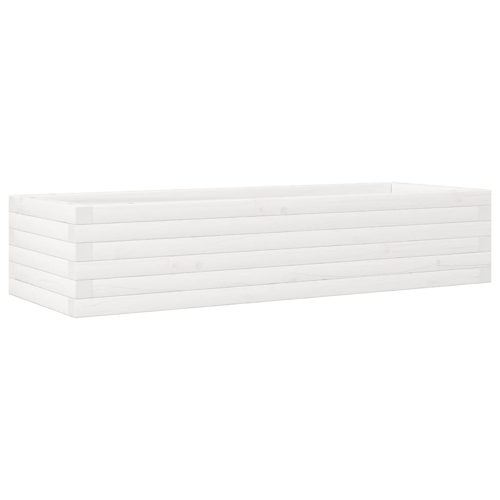 Garden Planter White 110x40x23 cm Solid Wood Pine