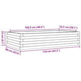 Garden Planter White 110x60x23 cm Solid Wood Pine