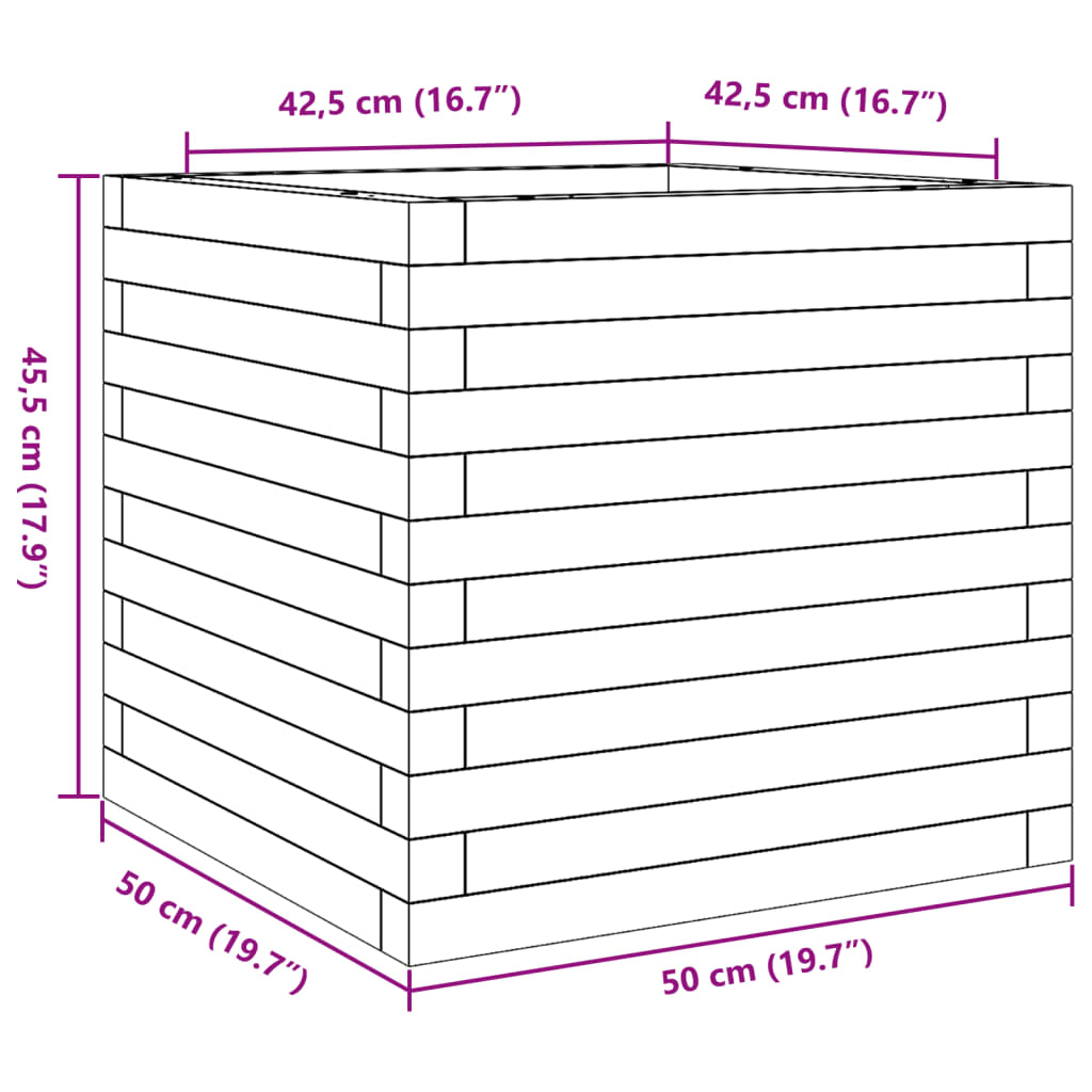 Garden Planter 50x50x45.5 cm Impregnated Wood Pine