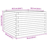 Garden Planter Wax Brown 70x70x45.5 cm Solid Wood Pine