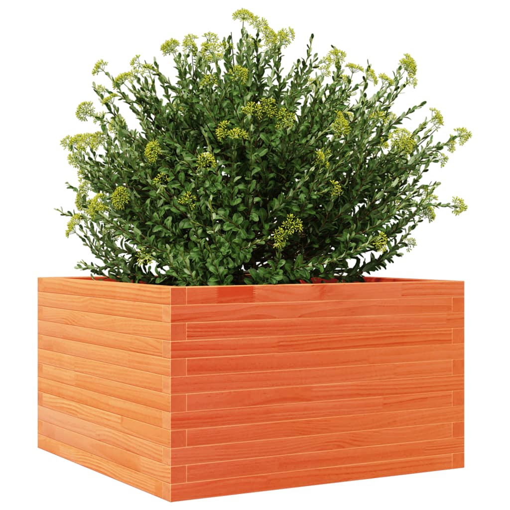 Garden Planter Wax Brown 80x80x45.5 cm Solid Wood Pine