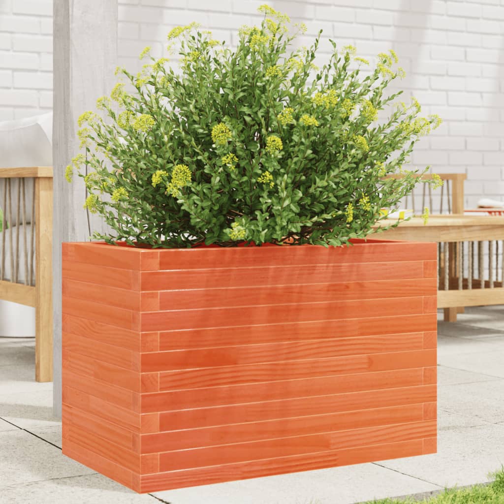 Garden Planter Wax Brown 70x40x45.5 cm Solid Wood Pine