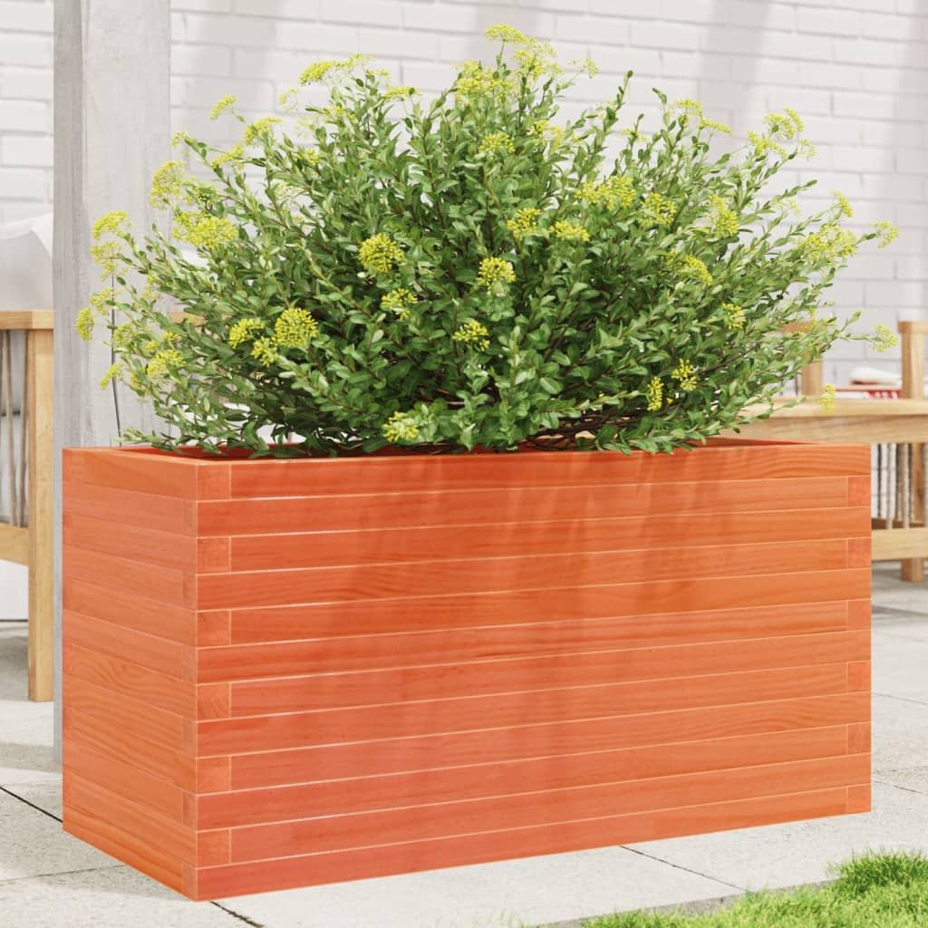 Garden Planter Wax Brown 90x40x45.5 cm Solid Wood Pine