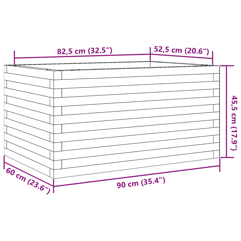 Garden Planter Wax Brown 90x60x45.5 cm Solid Wood Pine