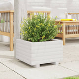 Garden Planter White 40x40x26.5 cm Solid Wood Pine