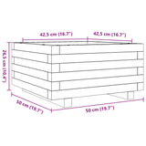 Garden Planter Wax Brown 50x50x26.5 cm Solid Wood Pine