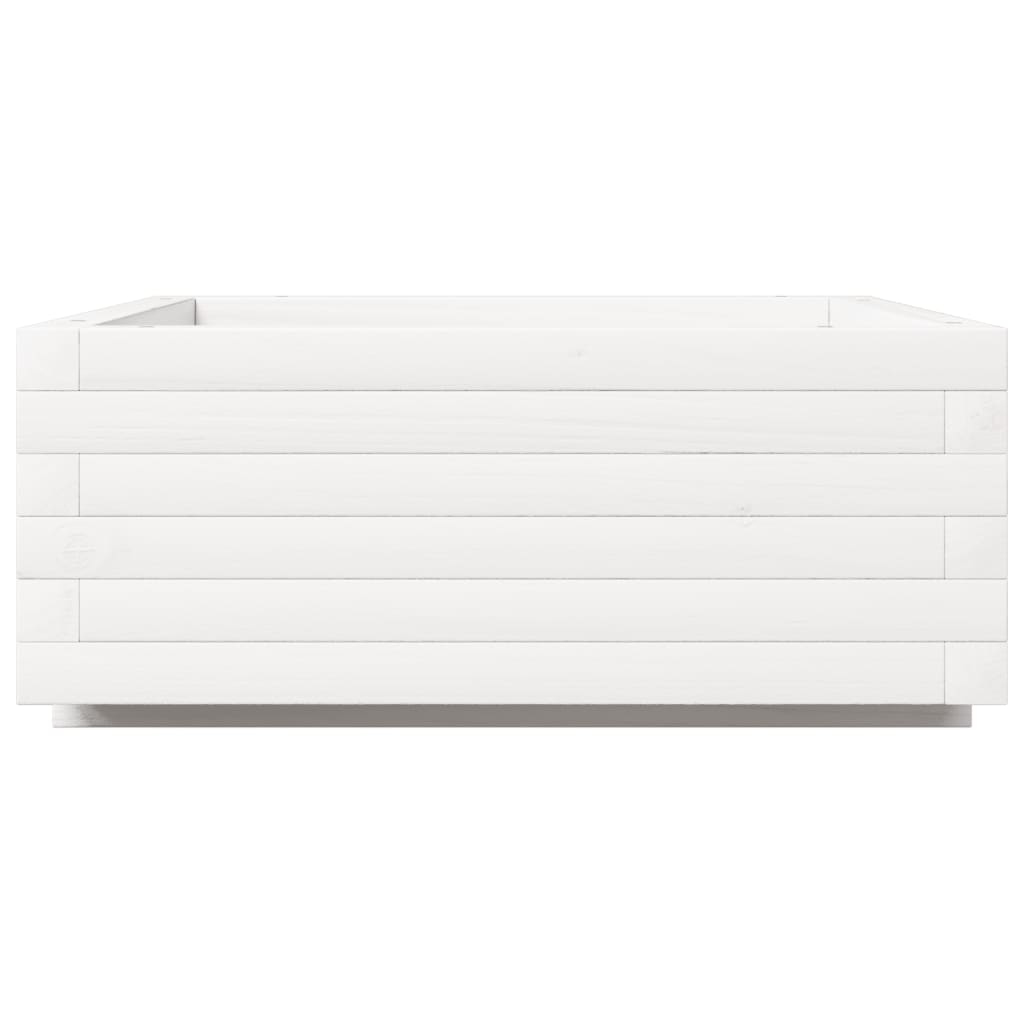 Garden Planter White 60x60x26.5 cm Solid Wood Pine