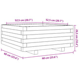 Garden Planter White 60x60x26.5 cm Solid Wood Pine