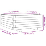 Garden Planter Wax Brown 60x60x26.5 cm Solid Wood Pine