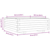 Garden Planter 70x70x26.5 cm Solid Wood Pine