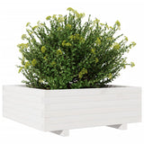 Garden Planter White 70x70x26.5 cm Solid Wood Pine