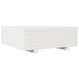 Garden Planter White 70x70x26.5 cm Solid Wood Pine