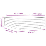 Garden Planter 80x80x26.5 cm Solid Wood Pine