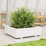 Garden Planter White 80x80x26.5 cm Solid Wood Pine