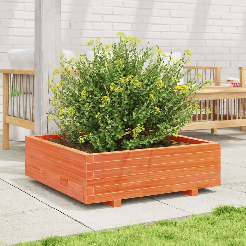 Garden Planter Wax Brown 80x80x26.5 cm Solid Wood Pine