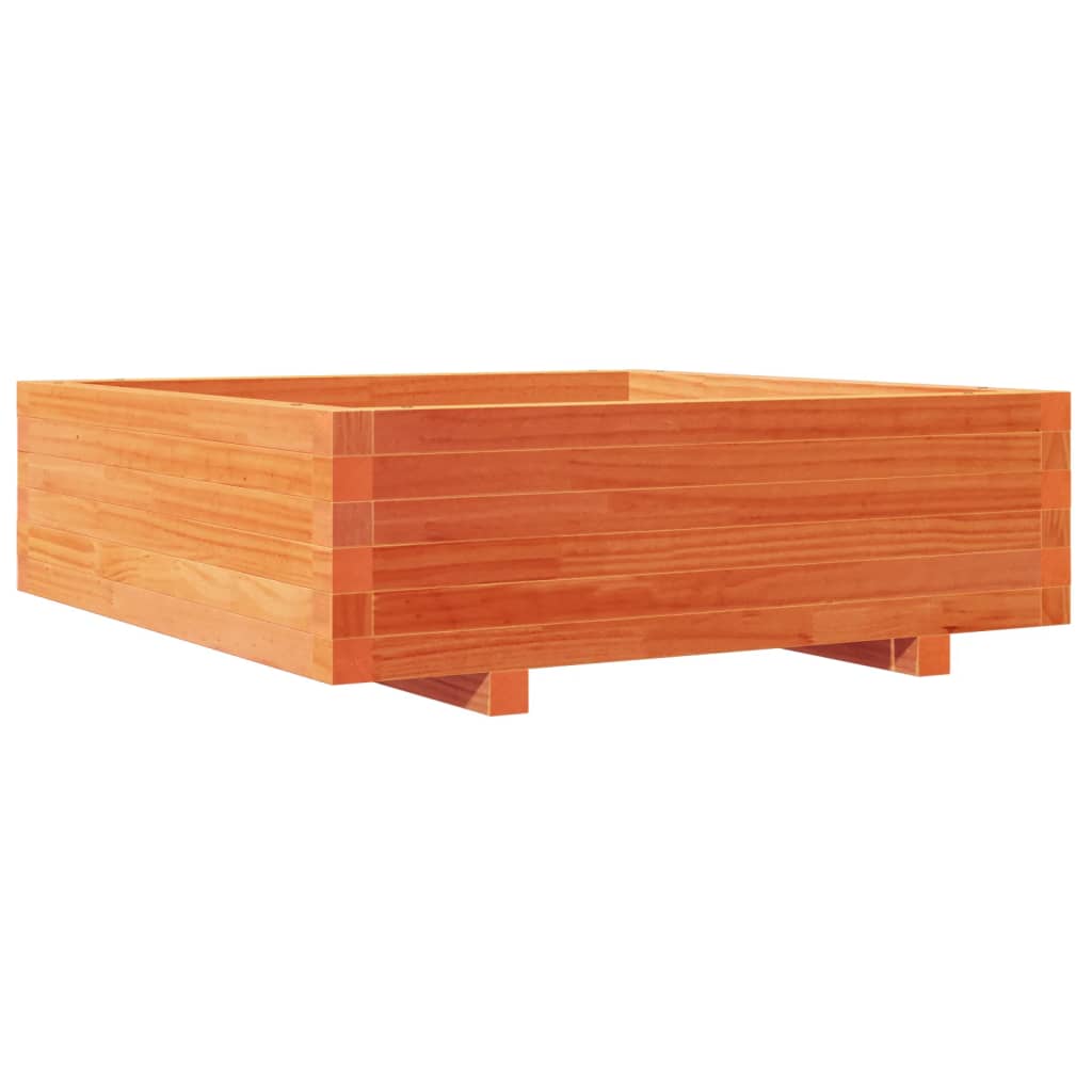 Garden Planter Wax Brown 80x80x26.5 cm Solid Wood Pine